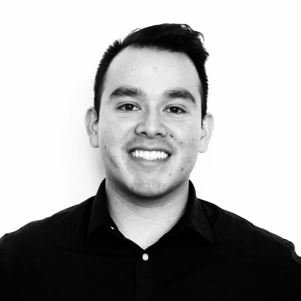 Black and white image of Adrian Casillas, Customer Success Manager at Avinode Group