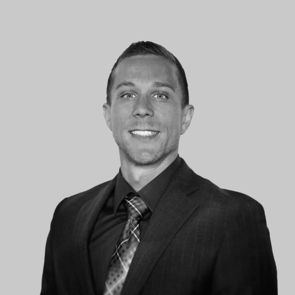 Black and white image of Ryan Case, Customer Success Manager at Avinode Group