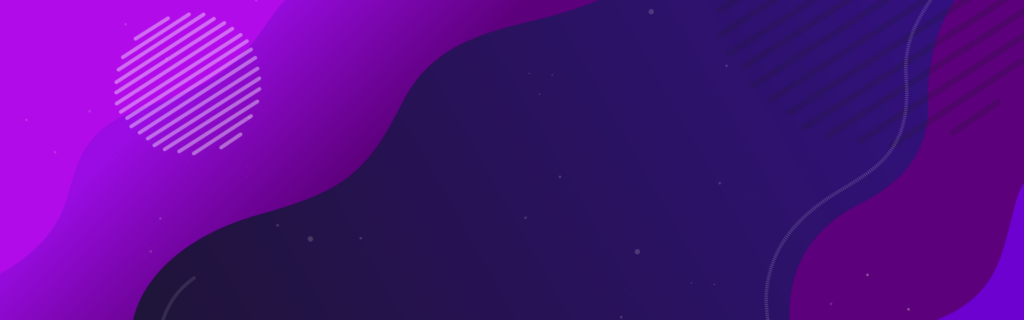 Image of a dark purple background with lighter gradient purple waves with transparent lines and circles