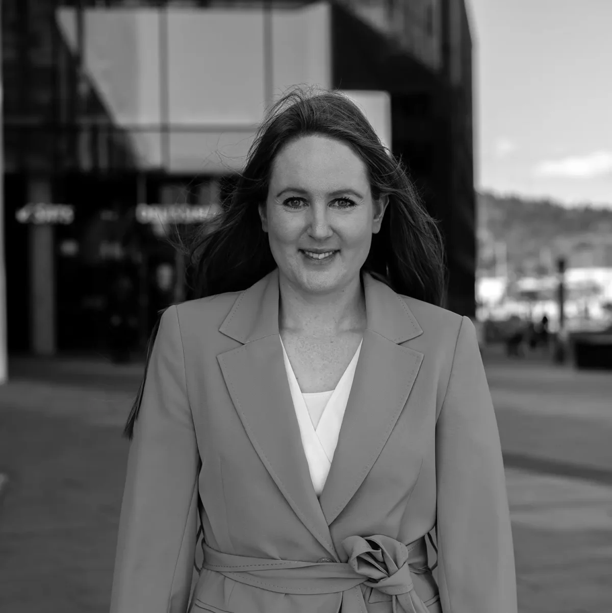 Black and white image of Jessica Thunberg, Senior Account Manager at Avinode Group