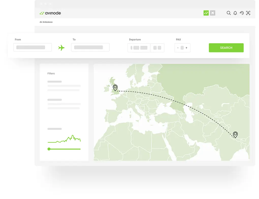Image of Avinode Air Ambulance search tool