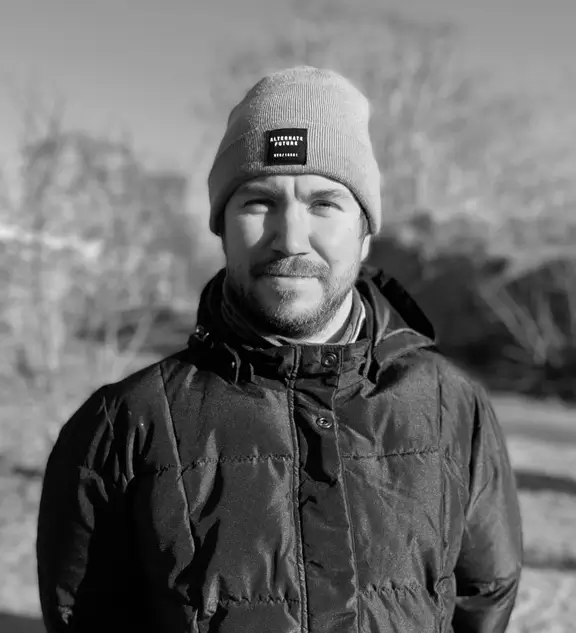 Black and white image of Sander Danielsson, Software Developer at Avinode Group