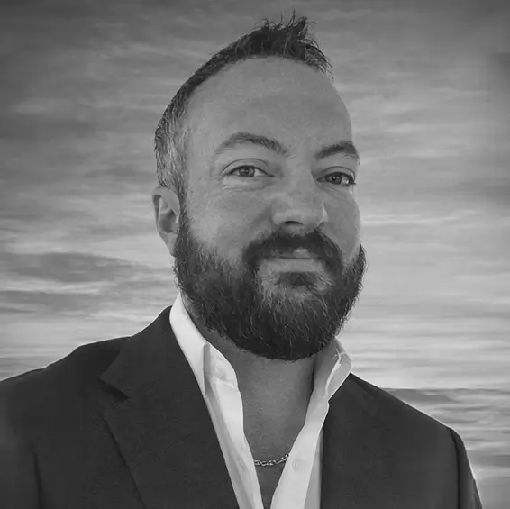Black and white image of Chris Gibson, Account Executive at Avinode Group.