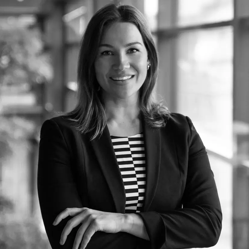 Black and white image of Katja Soboleva, Event Specialist at Avinode Group.