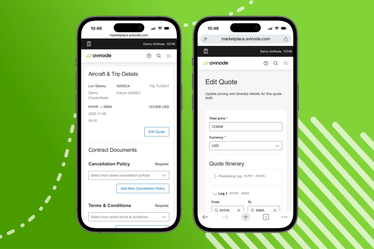 Edit itinerary and passengers on an iPhone with a green background