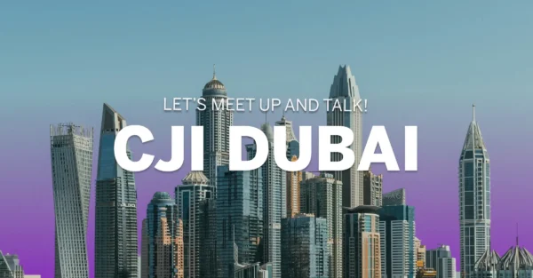 Dubai Skyline with purple clouds
