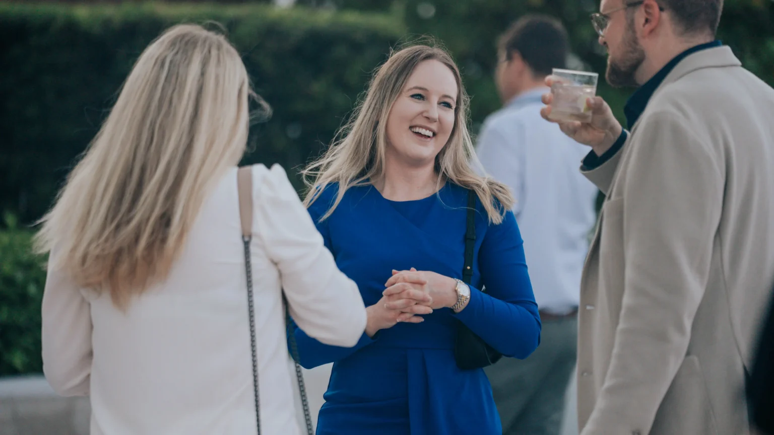 Jessica Thunberg networking at the Node Talks 2026 gala dinner.
